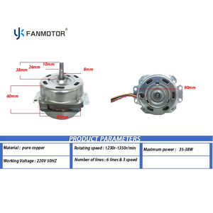 고품질 단상 비동기식 구리 <span class=keywords><strong>AC</strong></span> 전원 220/110V 전기 8/10/12인치 박스 팬 모터 - Product Image 2