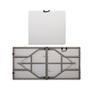 <span class=keywords><strong>Metal</strong></span> Ayaklı 4ft 5ft 6ft 8ft 10 Kişilik Dikdörtgen Uzun Büfe Düğün Parti Etkinlik Ziyafet Katlanır Masa - Product Image 2