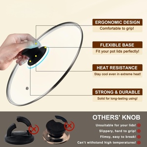 Silicone <b>Pan</b> Lid Holding <b>Handles</b>, Heat Resistant, Non-Slip <b>Handle</b> for Kitchen Cookware Lids and Covers - Product Image 5