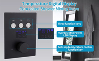 Ensemble de douche pluie grand format multifonctionnel pour hôtel, avec pommeau de douche LED, jets de massage, en laiton doux, barre coulissante thermostatique de luxe