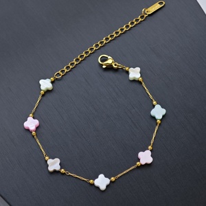Set di Gioielli Ilona Macaron Shell Flower in Acciaio Inossidabile Placcato Oro 18k, Impermeabile, con Collana a Catena Satellite e Bracciale, Regalo per Lei - Product Image 4