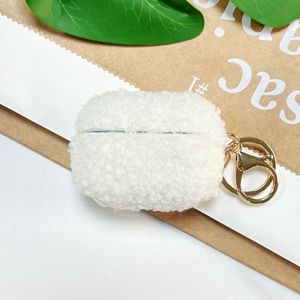 เคส AirPods Pro/Pro2/3/4 แบบ TPU+กำมะหยี่สีพื้น พร้อมพวงกุญแจ ขายส่ง - Product Image 1