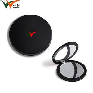 Espejo de Maquillaje Compacto, Redondo, Plegable, Portátil, de Plástico Negro Personalizado, Espejo Cosmético de Doble Cara - Product Image 2
