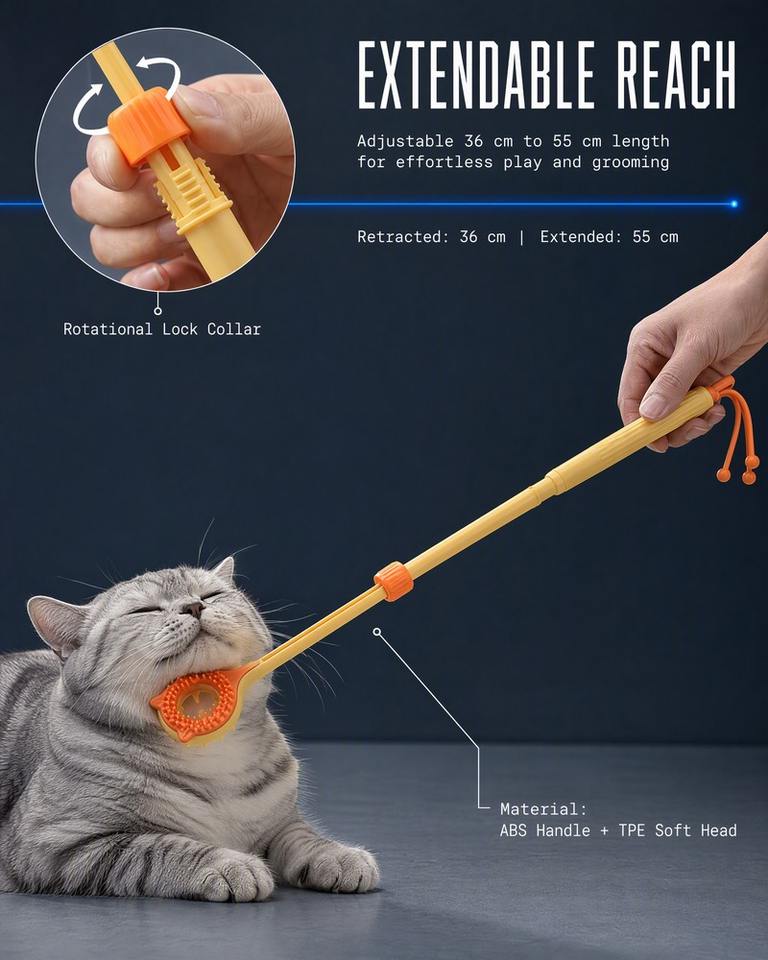 Customizable Plastic Cat Toy Extendable Teaser Wand Double-Sided ...