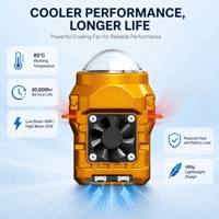 Mini Proyector LED Automotriz de 3 Pulgadas con Revestimiento de Película Azul de 72W, 2600 Lúmenes, 6000K de Temperatura de Color, Distribución Global, Mejor Valor