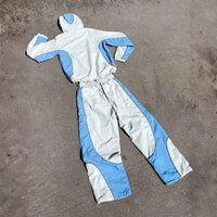 Survêtements Personnalisés d'Usine OEM, Veste Légère Zippée Brodée, Pantalon de Survêtement en Nylon Color Block, Coupe-Vent pour Homme