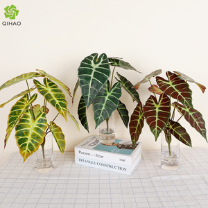 Ramo de Hojas de Taro Artificiales, Hoja de Pavo Real de 10 Cabezas, Alta Simulación, Planta Decorativa para Interiores, Flores para Jarrones, Vegetación para Paisajismo - Product Image 5