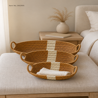 Panier de rangement en corde de papier tressé fait main pour le salon