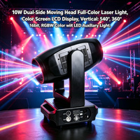 Luz Láser Profesional de Cabeza Móvil RGB de 10W 20W con Doble Haz, Iluminación de Escenario, Tarjeta SD, ILDA, DMX512, IP33, Aleación de Aluminio
