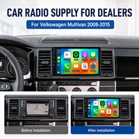 Autoradio Android 9 pouces 2 Go 32 Go avec fonction Mirror Link, microphone intégré, lecteur CD/DVD pour Volkswagen Multivan 2008-2015