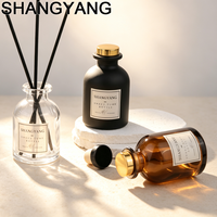 Bouteille en verre pour diffuseur d'arômes à bâtonnets, longue durée, 100ml 150ml, personnalisée, de luxe, marron, vide