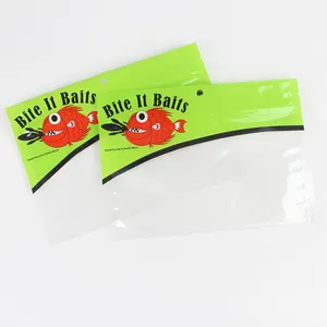 Custom Printed Plastic Packaging Bag Resealable Fishing Lure Packaging Pouch Wholesale Zipper Bag