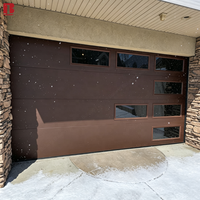 Fournisseur de portes de garage modernes Bolang, porte automatique à panneaux bruns, fenêtre personnalisée, porte piétonne, 16x7 9x7, garage pour voitures, entrepôt