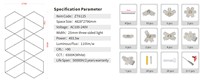 Éclairage Premium pour Salon Automobile, Lumière Géométrique pour Atelier de Détailing Automobile 6500K 120lm/W PC Dimmable, Montage DIY, Haute Luminosité pour Exposition
