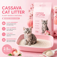Litière pour chat en manioc de qualité alimentaire, biodégradable, écologique, emballée sous vide, 6L, sans poussière, agglomération rapide, contrôle des odeurs, ne colle pas au fond