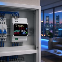 ZS-2066 WiFi Smart Energy Meter Fase Tunggal 100A AC40-300V Din Rail Multifungsi Monitor Tegangan Arus KWh Kontrol Aplikasi