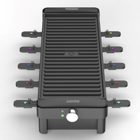 Barbecue Électrique Multifonctionnel ANDONG pour 8 Personnes, Raclette sans Fumée, Grill en Pierre pour l'Intérieur