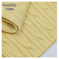 CF691 #   Tissu jacquard texturé ondulé, chaud et confortable, mélange d'acrylique, de nylon et de polyester, tricoté chaîne, pour la confection de pulls, robes et manteaux pour femmes