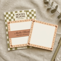 Ensemble de notes autocollantes esthétiques avec logo personnalisé, bloc-notes de planification hebdomadaire décoratif, bloc-notes pour papeterie, cadeau, fournitures de bureau, bloc-notes mémo