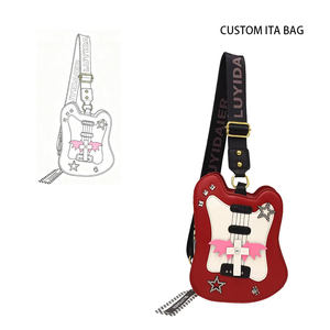 斬新なギター型PUレザーハンドバッグ、カスタム形状、トレンディな個性、シンプルな女性用バッグ - Product Image 1
