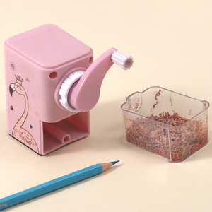Foska simpatico cartone animato fenicottero e orsetto stampato temperamatite in plastica sicuro e pulito per il taglio a matita regalo - Product Image 4