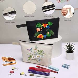 Trousse à crayons multifonction en toile avec fermeture éclair, trousse de toilette de voyage, organiseur pour la maison ou le bureau - Product Image 6