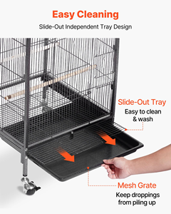 Bird Cage Wrought Iron Parakeets Cage with Play Open Top and Rolling Stand for Medium and Small Birds ,parrot Cage - Product Image 4
