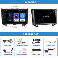 Autoradio Android GPS Navigation Lecteur DVD CD Apple CarPlay Stéréo Multimédia pour Honda CRV 2007-2011