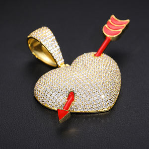 Penjualan langsung pabrik berlian 925 perak murni Vvs Moissanite liontin desain hati panah wanita liontin rantai berbentuk hati - Product Image 2