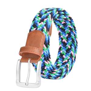 Cinturón trenzado Hebilla de pasador de calidad Ajuste perfecto Estiramiento elástico para adolescentes Junior - Product Image 1