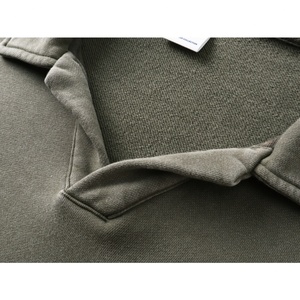 Sweat-shirt de rugby unisexe surdimensionné à manches longues personnalisé pour hommes, style polo, uni, fabrication directe du fabricant - Product Image 3
