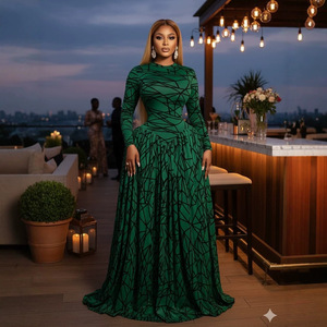 Nuevo <span class=keywords><strong>Vestido</strong></span> Largo con Estampado Geométrico C260426, Manga Larga, Cuello Alto, Falda Acampanada, <span class=keywords><strong>Vestido</strong></span> <span class=keywords><strong>de</strong></span> <span class=keywords><strong>Fiesta</strong></span> Formal <span class=keywords><strong>para</strong></span> <span class=keywords><strong>Mujer</strong></span> 2026 - Product Image 2