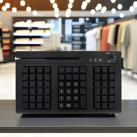 Venta caliente KB66 POS programable USB Teclado mecánico Cherry MX teclado con lector de tarjetas de 3 pistas para sistemas POS