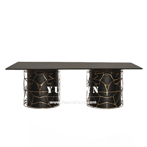 Mesa de comedor rectangular moderna de lujo <span class=keywords><strong>Gaudi</strong></span> en blanco y negro para el hogar, Villa, Hotel, salón de bodas, uso para muebles de comedor - Product Image 2