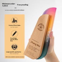 Trophée personnalisé en bois et cristal |   Gravure de haute qualité |   Récompense du champion des ventes et du personnel exceptionnel