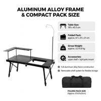 Table de camping carrée pliable multifonctionnelle en alliage d'aluminium StrideOut Outdoor Furniture Unit 8, étanche et portable, réglable en hauteur