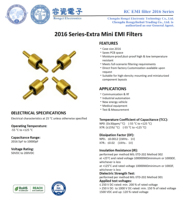 Filtre EMI de type 2016 6.0pF NPO 200V pour circuits électroniques de précision.