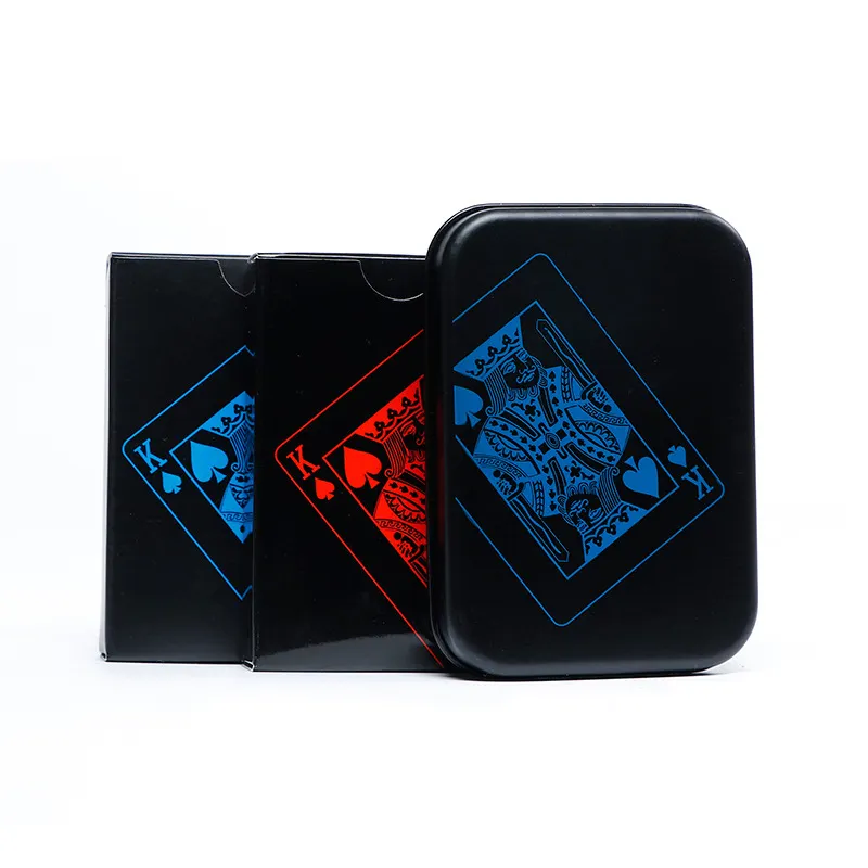 Drops hipping Schnelle Lieferung Benutzer definiertes Druckpapier Kunststoff Golden 24k-Gold Business Poker Set Box Vergoldete Spielkarten Decks