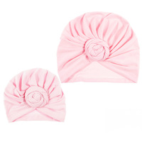 L589 2 unids/set mamá bebé sólido Donut sombreros sólido anudado Cap lindo caracoles recién nacido indio nudo turbante