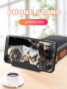 Banco de Energía Solar Portátil para Exteriores de 20000 mAh <span class=keywords><strong>con</strong></span> <span class=keywords><strong>Linterna</strong></span> y Cable de <span class=keywords><strong>Carga</strong></span>, Entrada: Micro USB y Tipo-C - Product Image 3