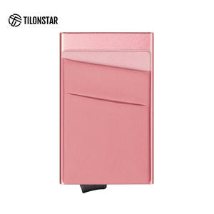 TILONSTAR TVC104 Minimalist Aluminum Card Holder With Wallet Stretchy Pocket Clip Business Credit Card Holder Wallet Women - Product Image 3