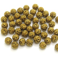 Perles en argile dorée de 4 mm à 12 mm avec strass dorés, perles en verre disco pour la fabrication de bijoux DIY