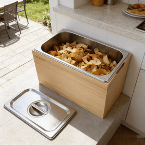 Wholesale Kitchen <strong>Wood</strong> <strong>Compost</strong> <strong>Bin</strong>, Smell Proof Rust Proof with Stainless Steel Insert, Countertop Food Scraps Organizer - Product Image 5