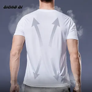 Camiseta deportiva de verano para hombre, de seda de hielo, suelta, de secado rápido, de media manga, de talla grande, informal, fresca, transpirable, de manga corta