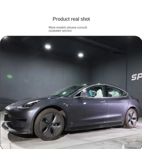 Jupes latérales en fibre de carbone véritable <span class=keywords><strong>LANNER</strong></span>, finition brillante/mate, personnalisées pour Tesla Model 3 (modèles 2017-2019) - Product Image 3