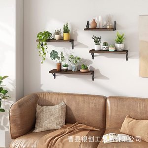 Wooden Floating <b>Wall</b> <b>Shelf</b> Rectangle Durable <b>Wall</b> <b>Mounted</b> Type Multipurpose Storage <b>Shelf</b> - Product Image 2