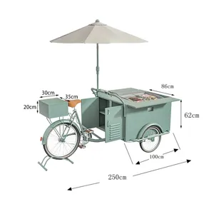 Galvanized Steel Reverse Trike Style Three Wheel Mobile <strong>Cart</strong> Integrated Cooking System Snack Vending Business <strong>Food</strong> Trailer - Product Image 6