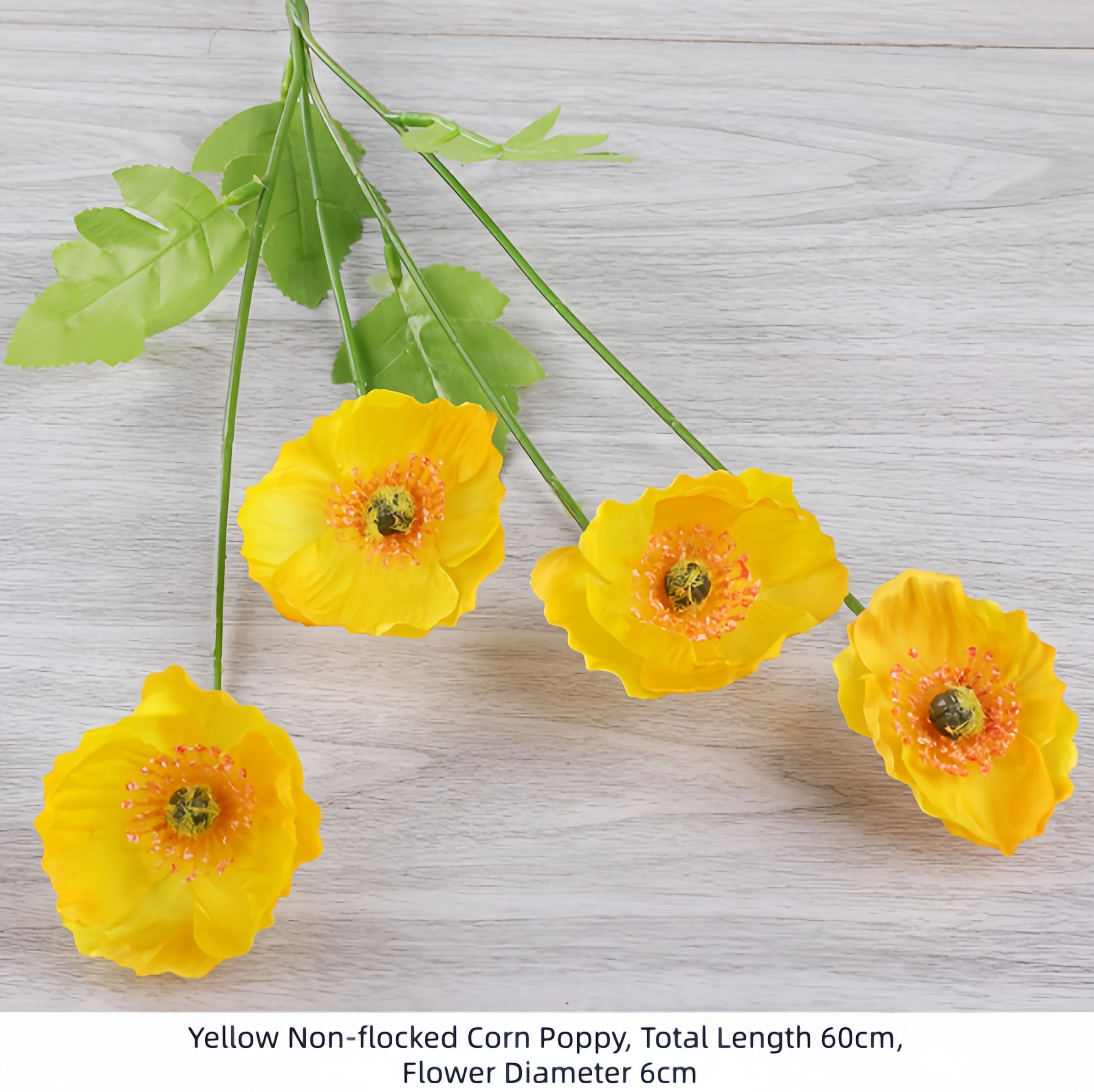 Yellow Non-flocked Corn Poppy