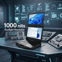 Chirugged Intel Rugged Laptop, gloednieuw, 15,6 inch, dubbele schermen, 14-core I7/i9 processor, Engels toetsenbord, Windows 10/11, SSD opslag