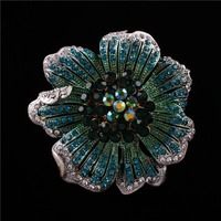 Bros Pin Bunga Mawar Kristal Penuh Klasik Vintage Mewah Berkilau untuk Wanita, Dekorasi Butik, Pesta, dan Acara Resmi